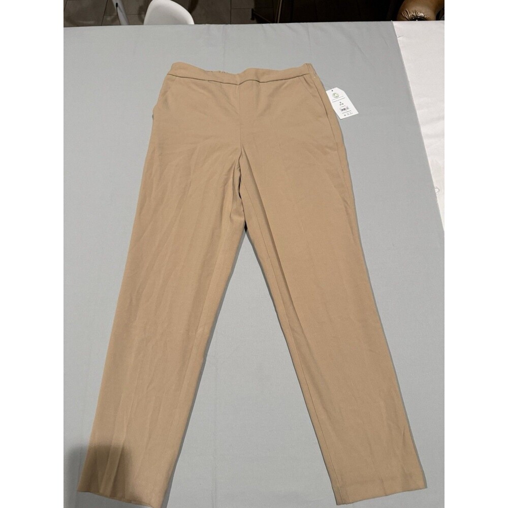 Time and Tru Women’s TT Tapered Dress Pants Beige S (4-6) Pull On 27 In